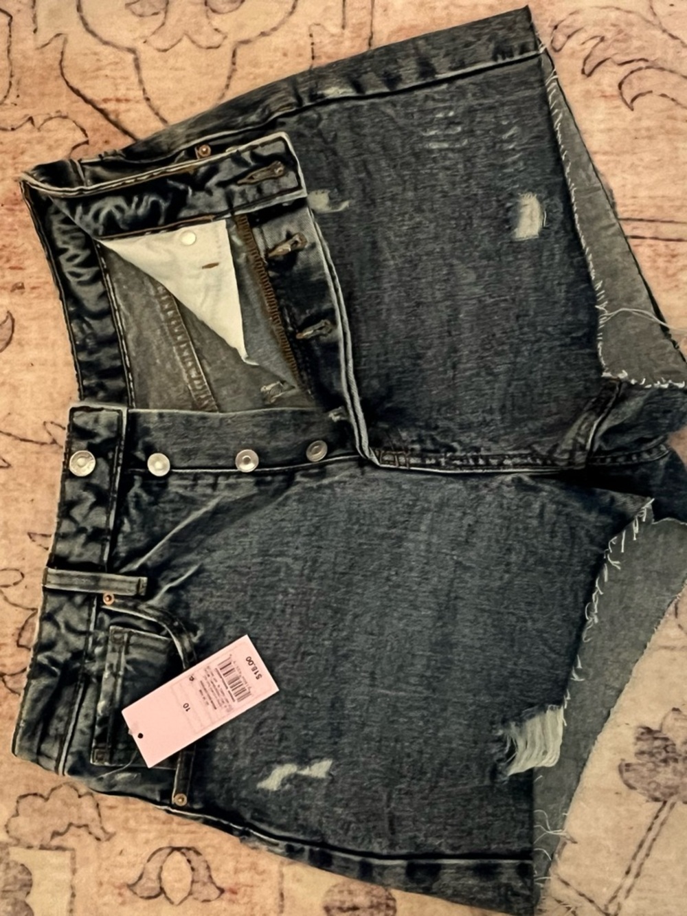 High-Waist Black Distressed Women’s Denim Shorts